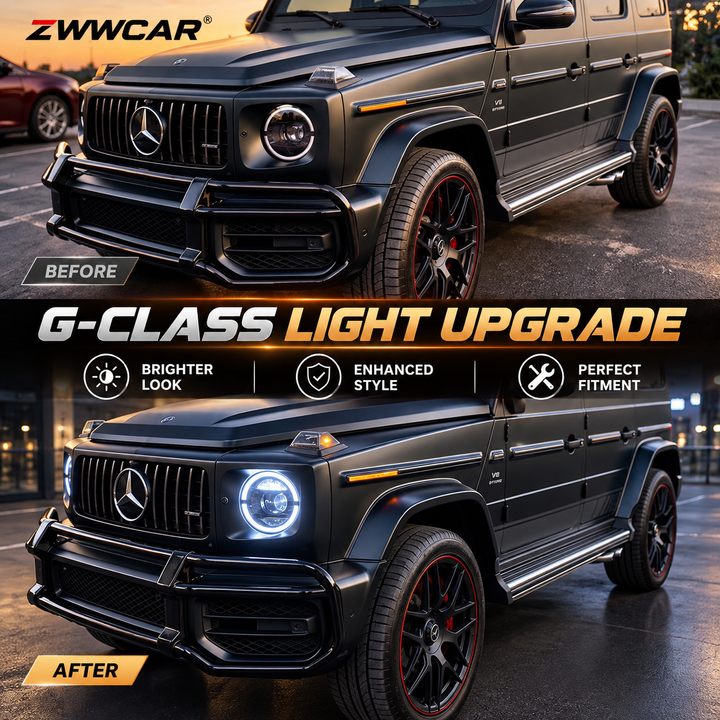 Mercedes-Benz G-Class Brabus-Style Front Lip Upgrade with Lights（2019-2024）