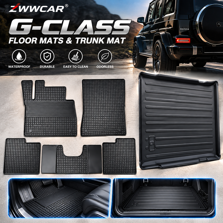Mercedes-Benz G-Class OEM-style rubber floor mats and trunk liner