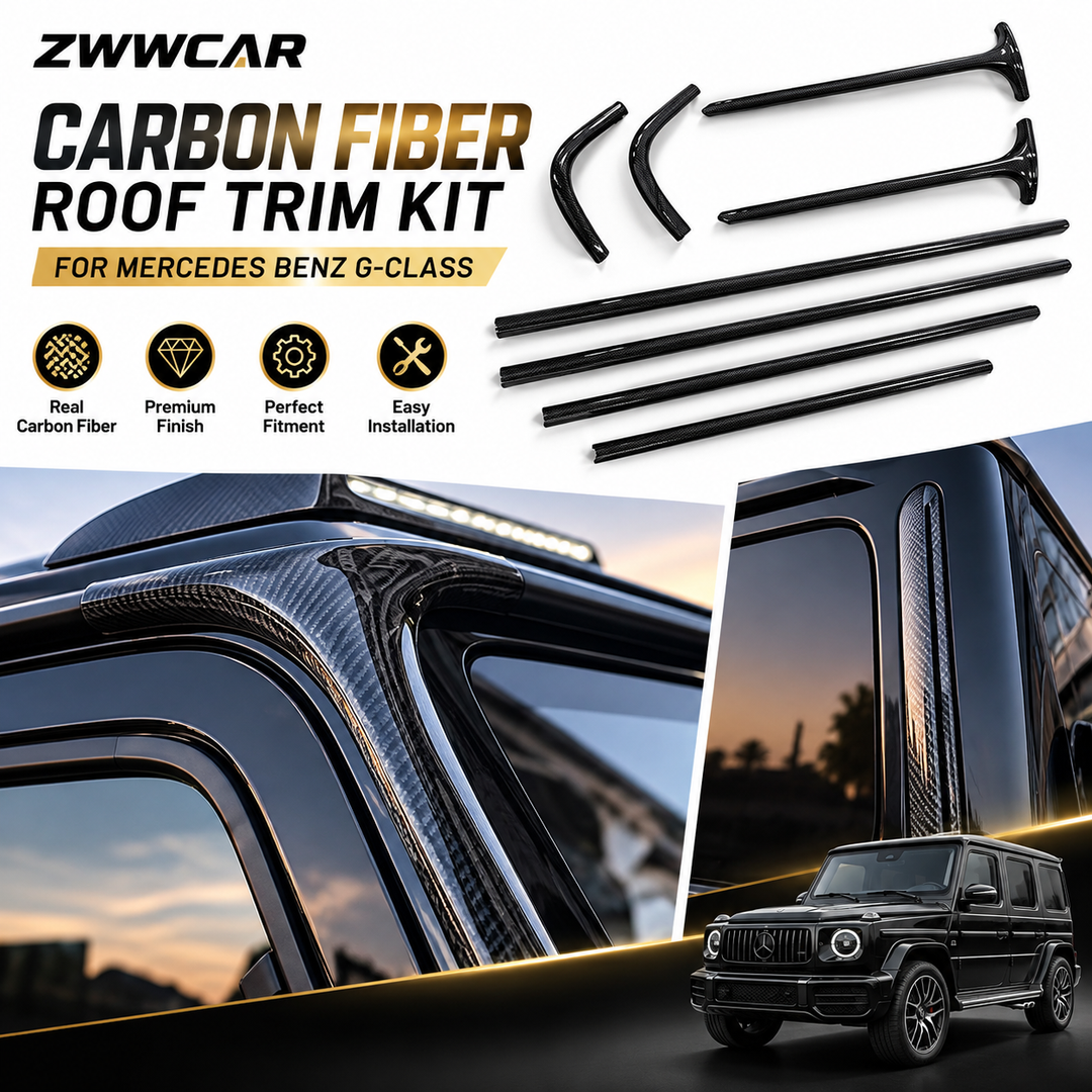 Mercedes-Benz G-Class Dry Carbon Fiber Roof Frame Trim Upgrade
