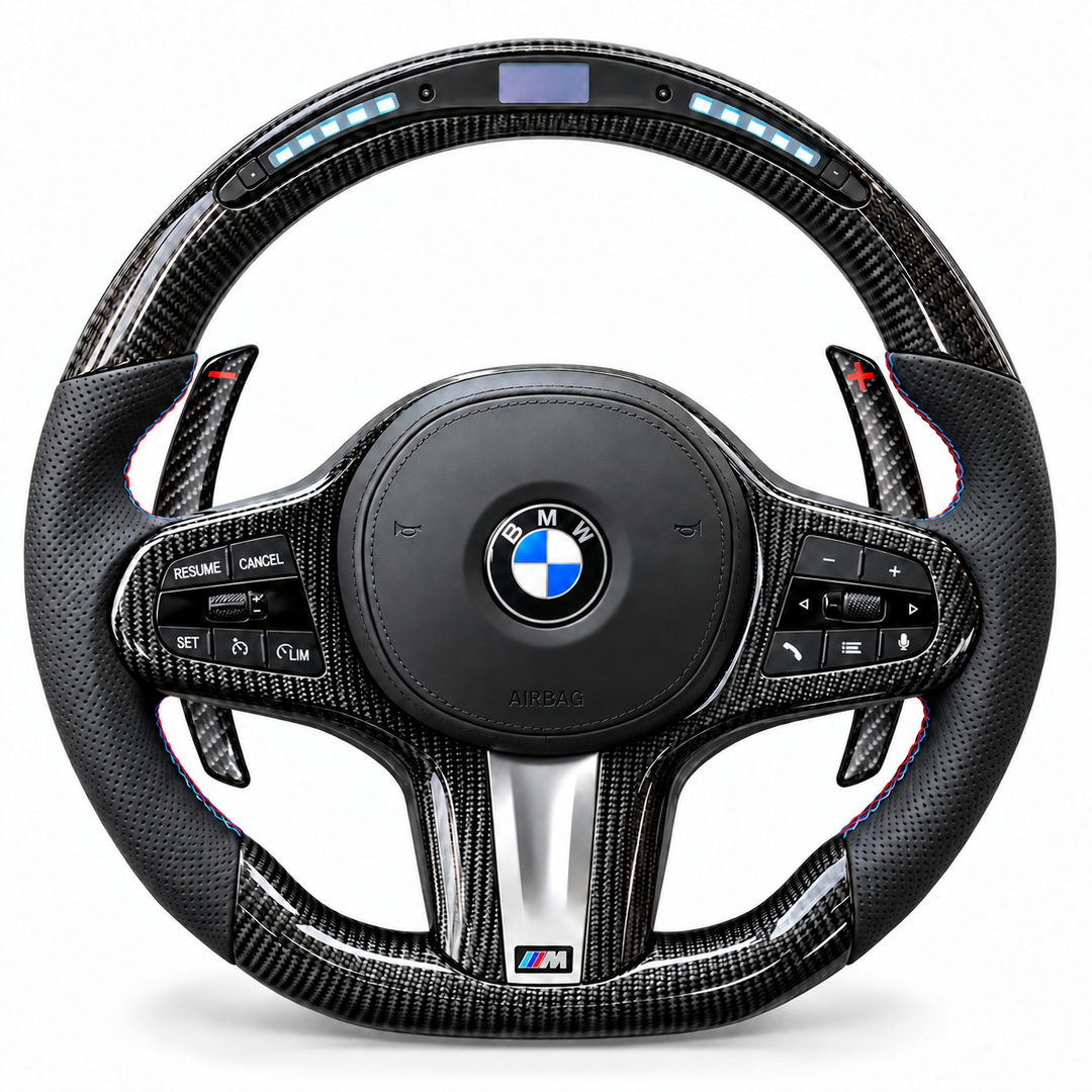 Forged Carbon Fiber LED Steering Wheel — BMW-Specific