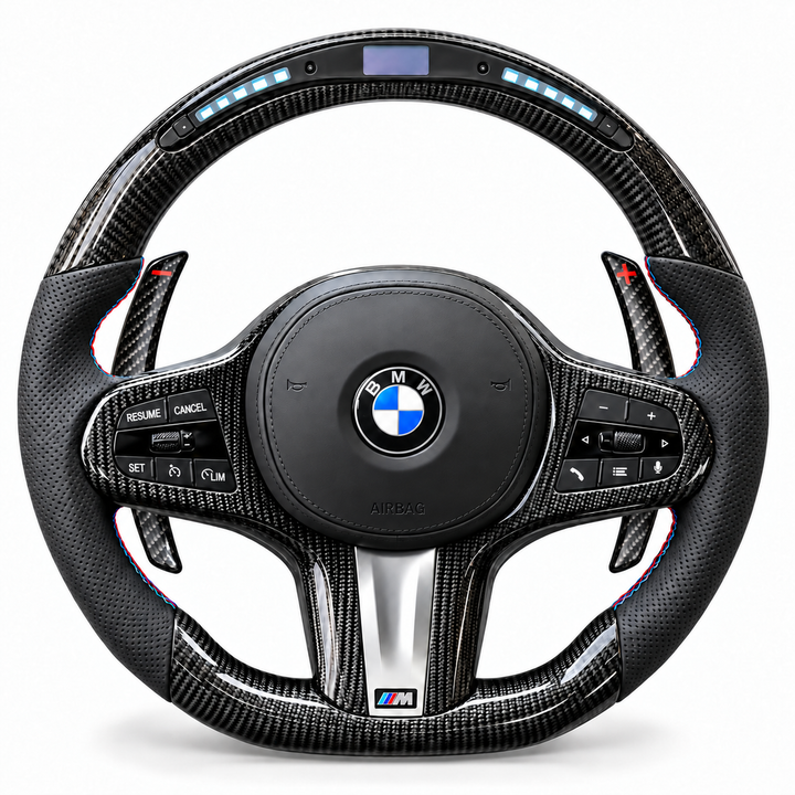 Forged Carbon Fiber LED Steering Wheel — BMW-Specific