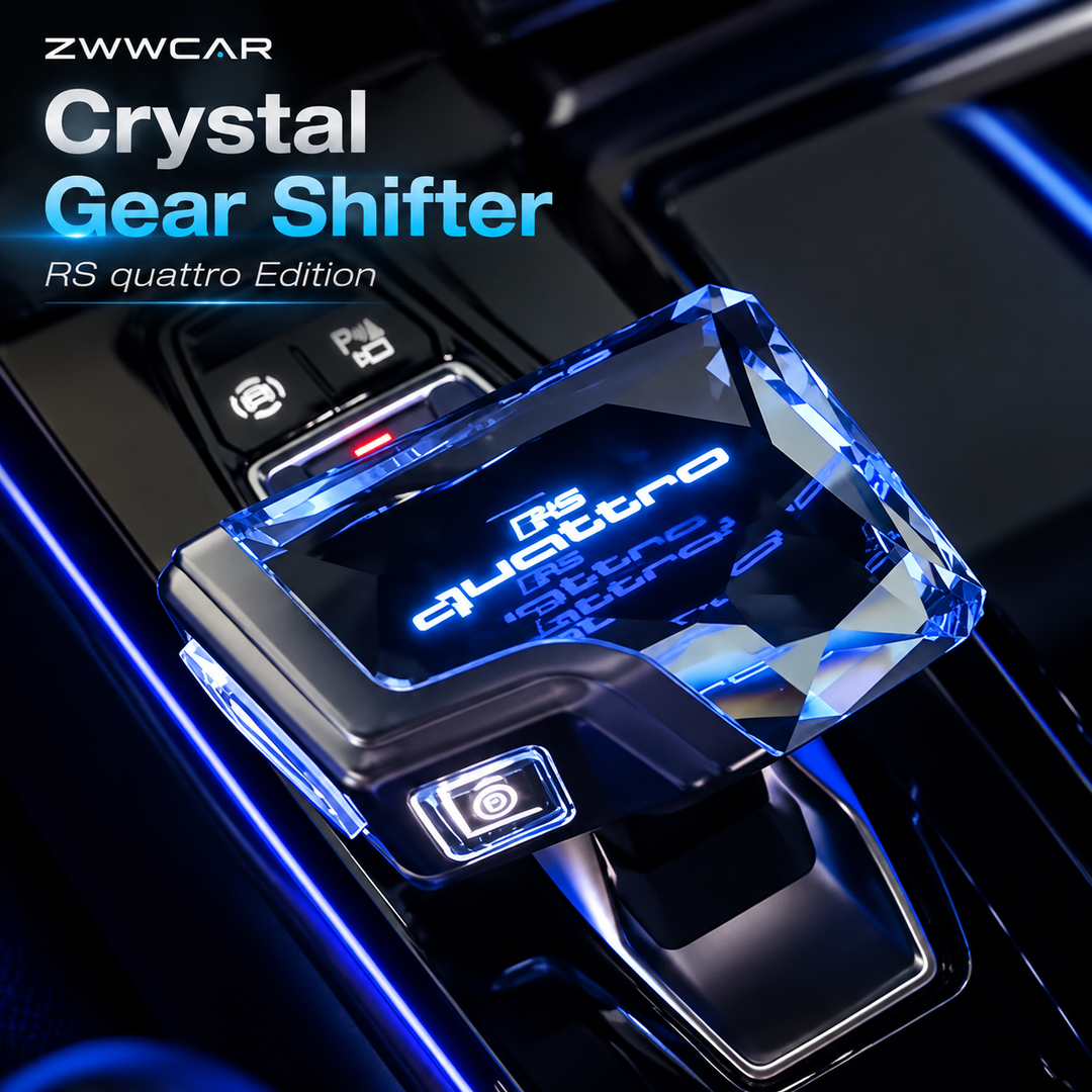 All-new Audi crystal gear selector—illuminated LED gear selector