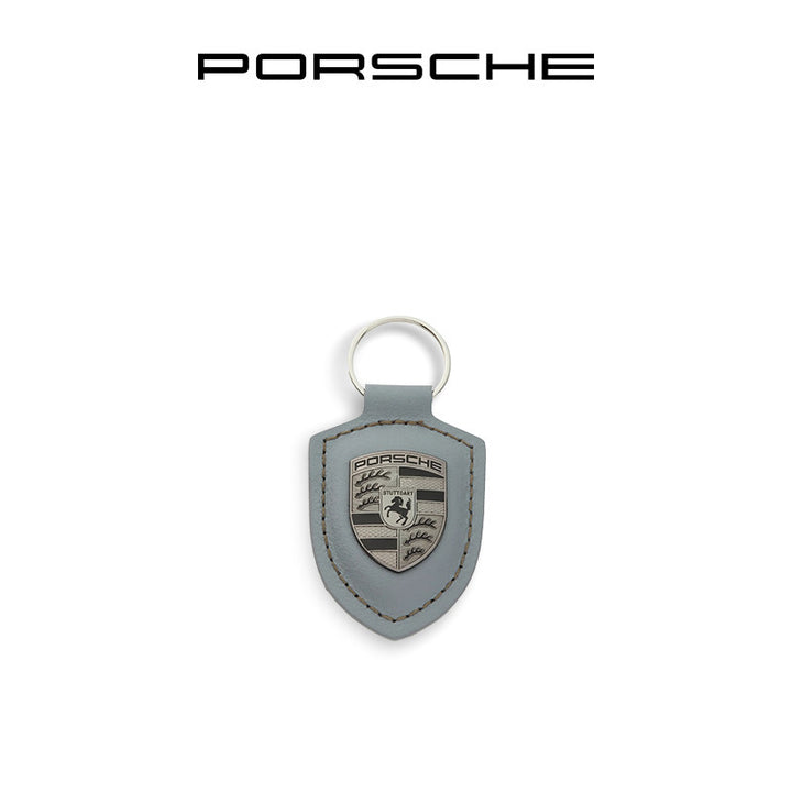 Porsche Classic Crest-Shaped Leather Keychain