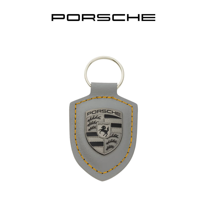 Porsche Classic Crest-Shaped Leather Keychain