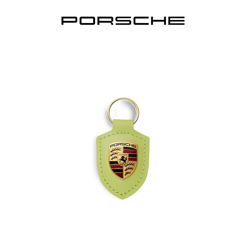 Porsche Classic Crest-Shaped Leather Keychain