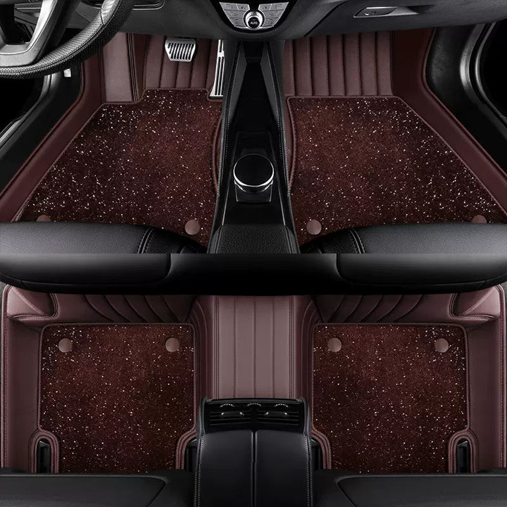 Custom leather starry sky car floor mats