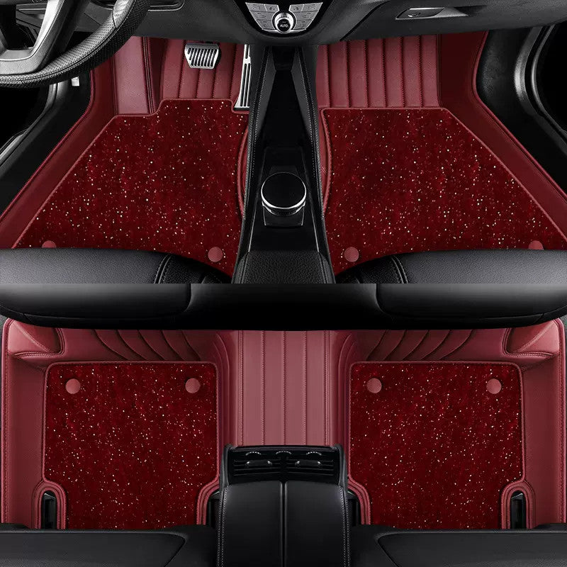 Custom leather starry sky car floor mats