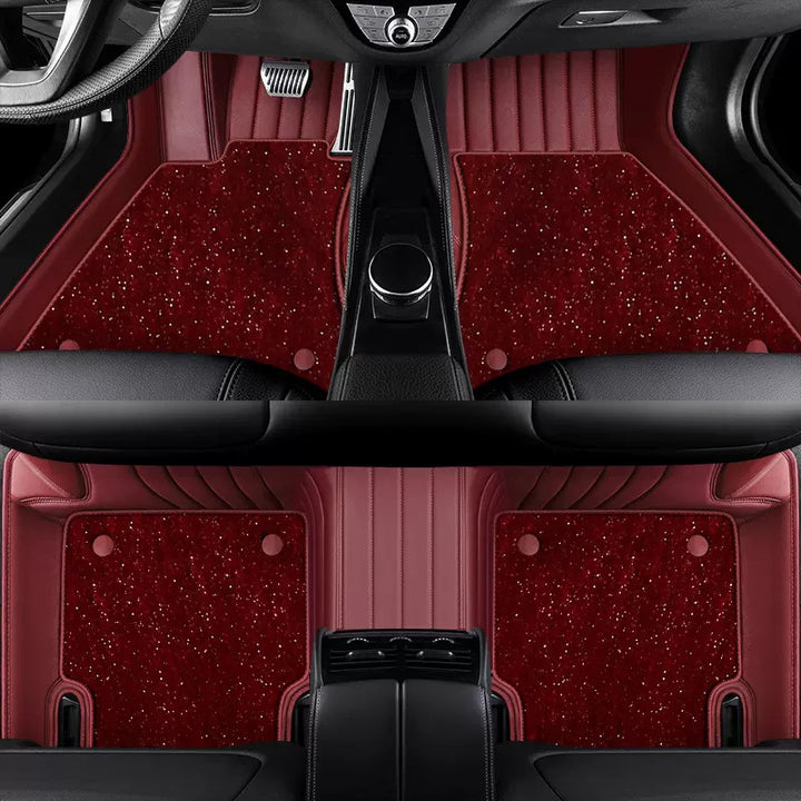 Custom leather starry sky car floor mats