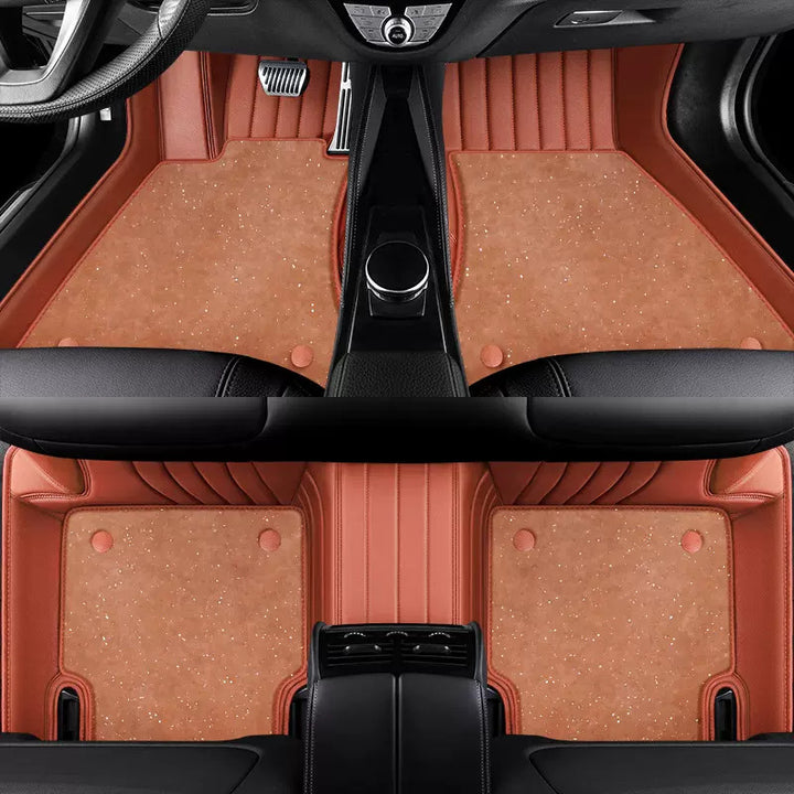 Custom leather starry sky car floor mats