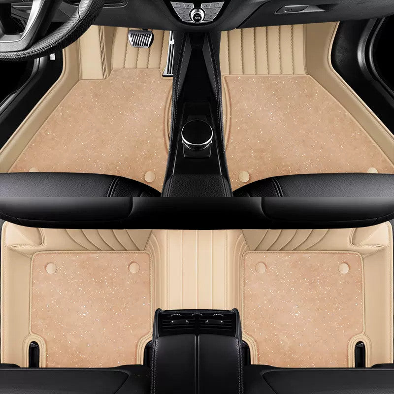 Custom leather starry sky car floor mats