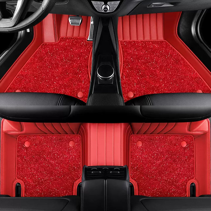 Custom leather starry sky car floor mats
