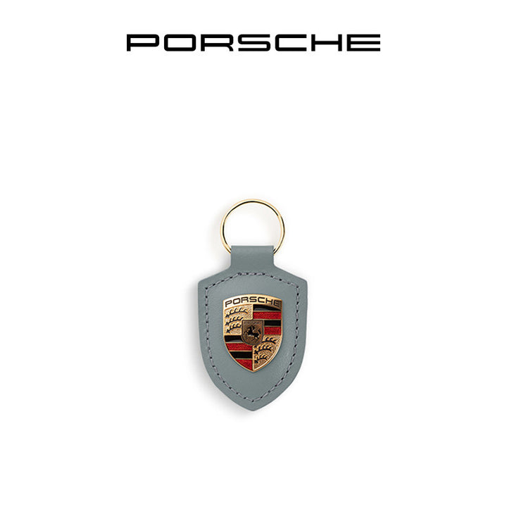Porsche Classic Crest-Shaped Leather Keychain