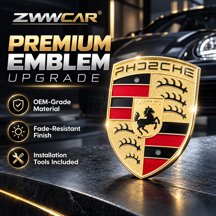 Porsche wheel center caps with colored crests