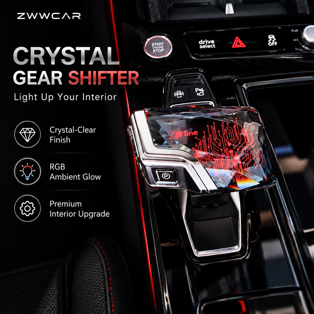 All-new Audi crystal gear selector—illuminated LED gear selector