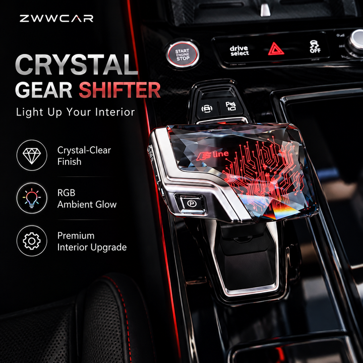 All-new Audi crystal gear selector—illuminated LED gear selector