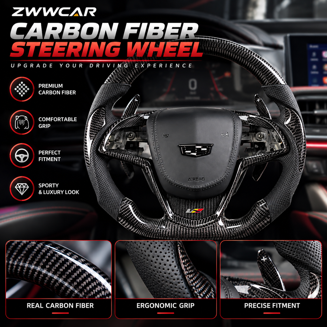 Forged Carbon Fiber Steering Wheel – For Cadillac